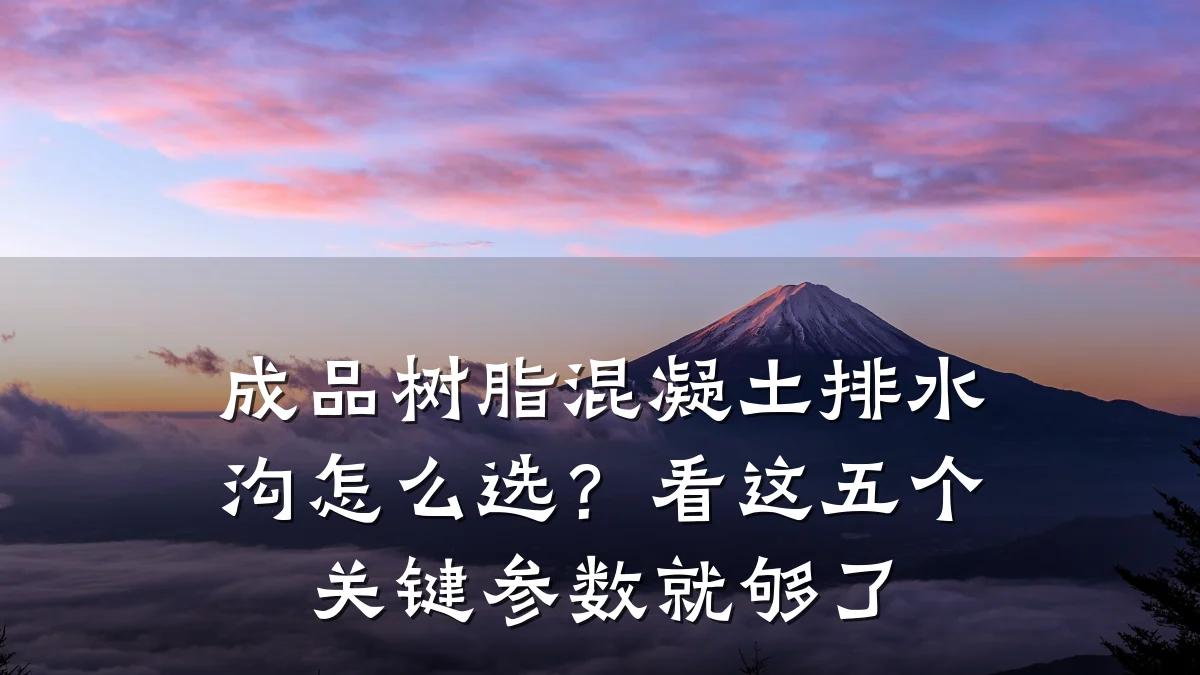 成品树脂混凝土排水沟怎么选？看这五个关键参数就够了