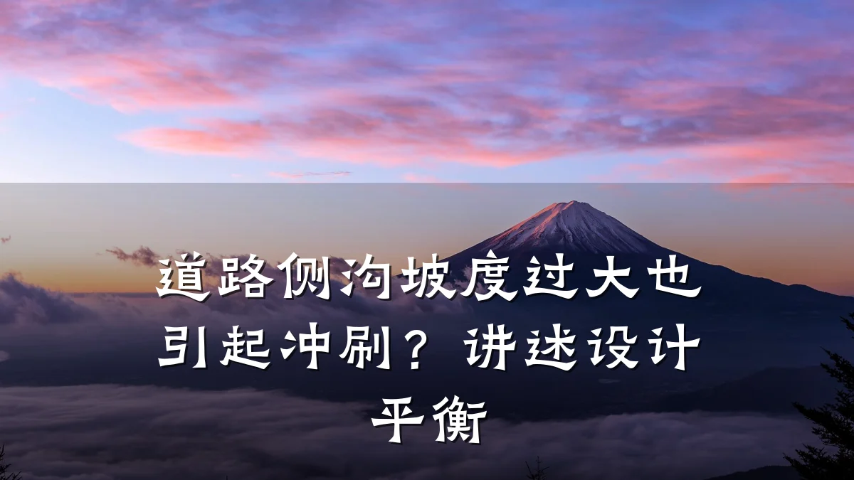 道路侧沟坡度过大也引起冲刷？讲述设计平衡