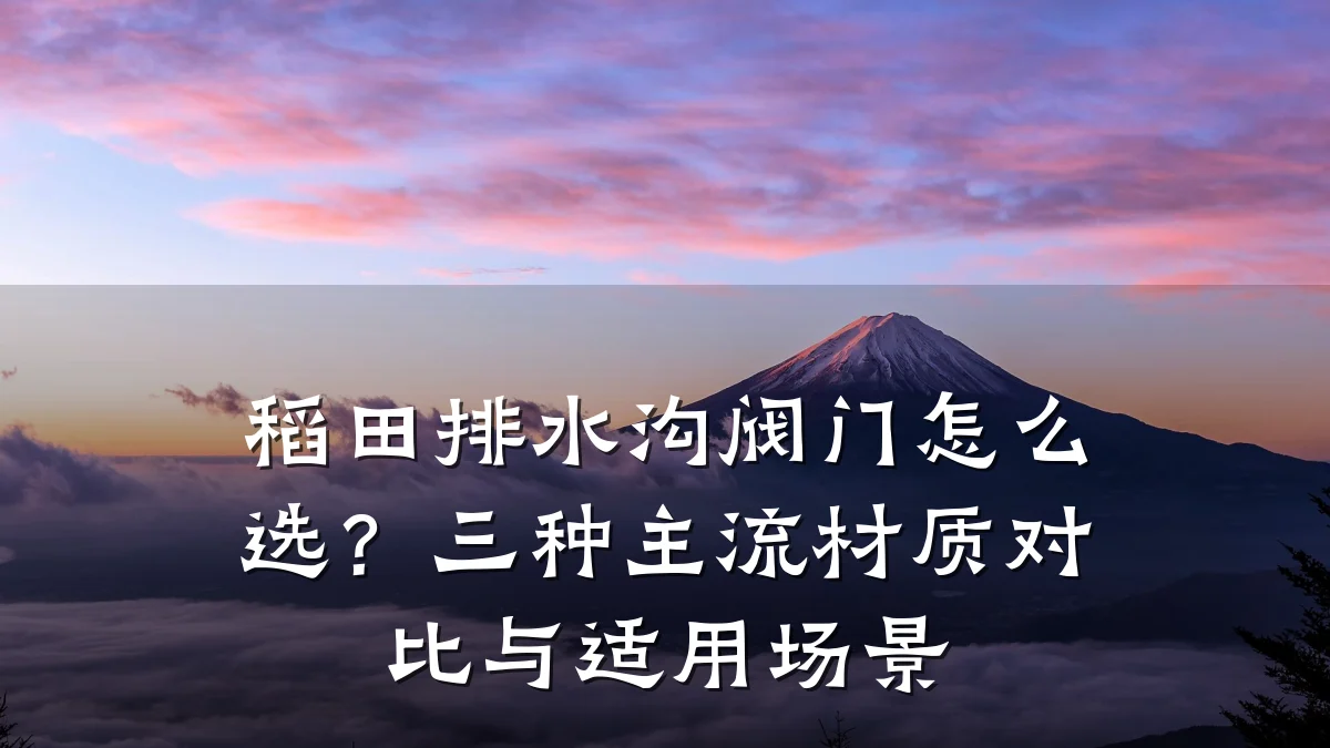 稻田排水沟阀门怎么选?三种主流材质对比与适用场景
