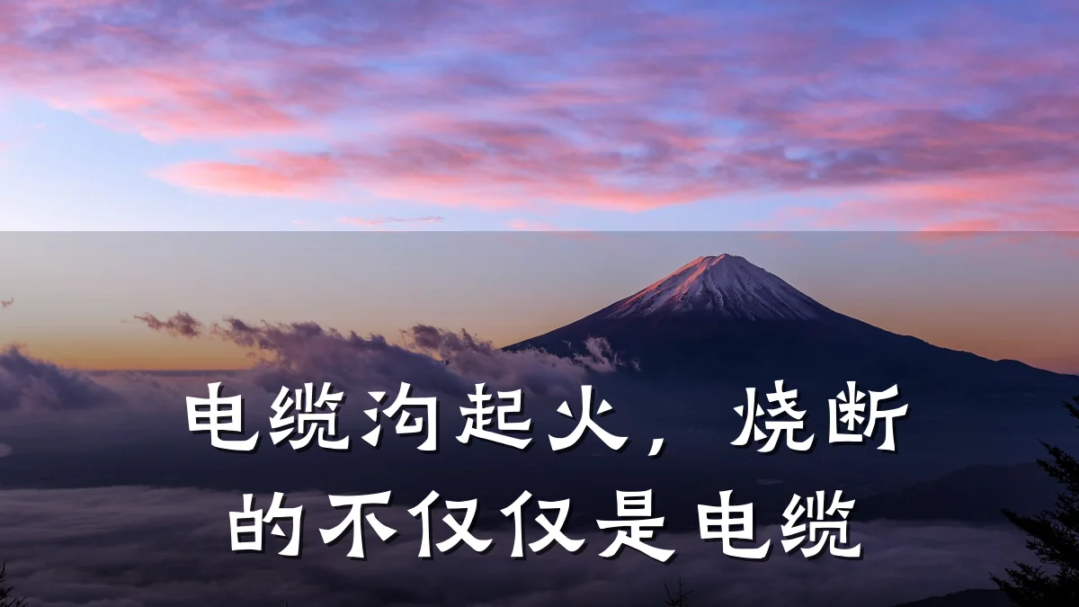 电缆沟起火,烧断的不仅仅是电缆