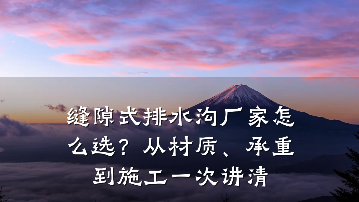 缝隙式排水沟厂家怎么选？从材质、承重到施工一次讲清