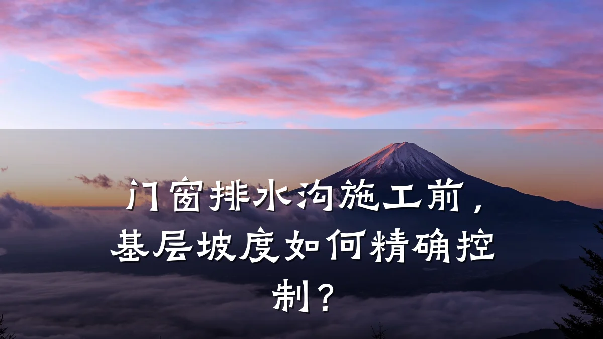 门窗排水沟施工前，基层坡度如何精确控制？