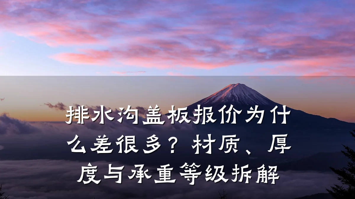 排水沟盖板报价为什么差很多？材质、厚度与承重等级拆解