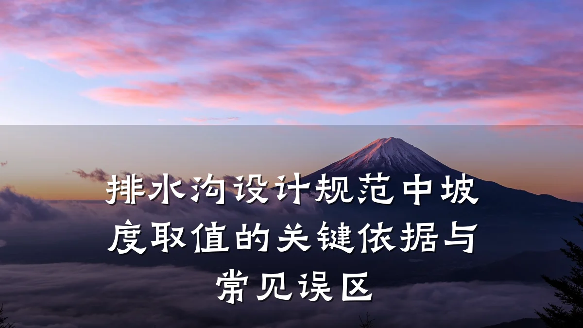 排水沟设计规范中坡度取值的关键依据与常见误区