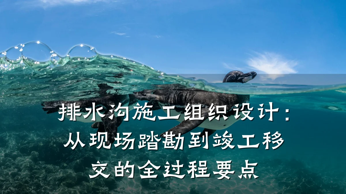 排水沟施工组织设计：从现场踏勘到竣工移交的全过程要点