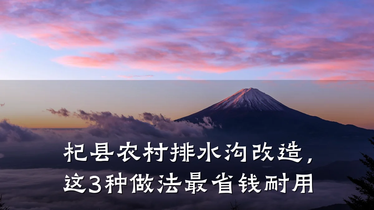 杞县农村排水沟改造，这3种做法最省钱耐用