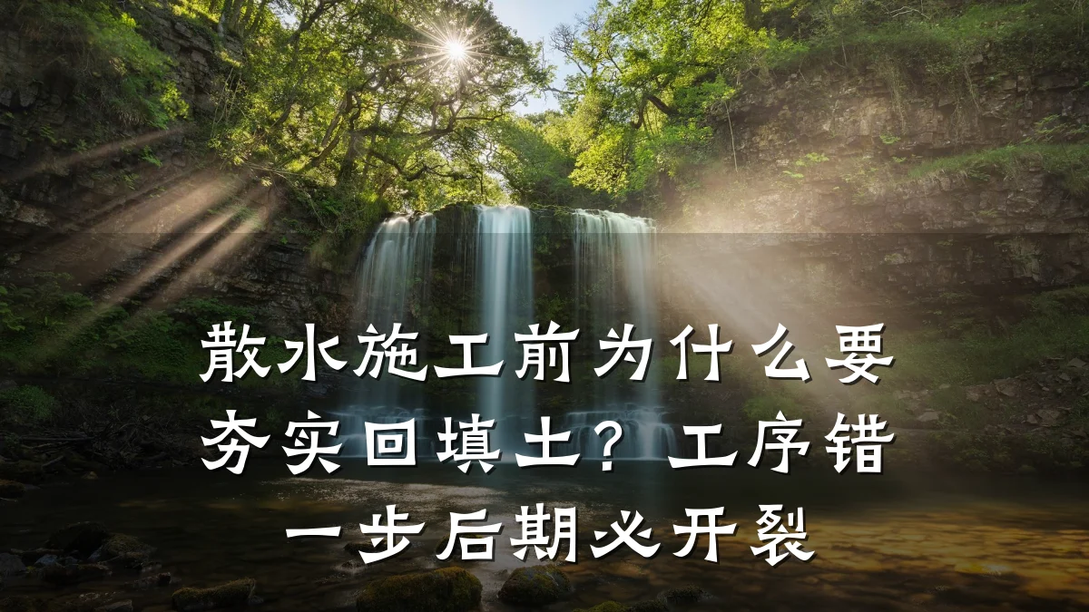 散水施工前为什么要夯实回填土？工序错一步后期必开裂