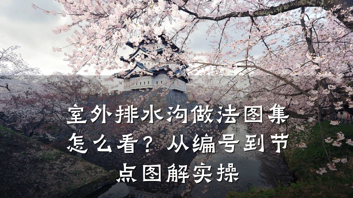 室外排水沟做法图集怎么看?从编号到节点图解实操