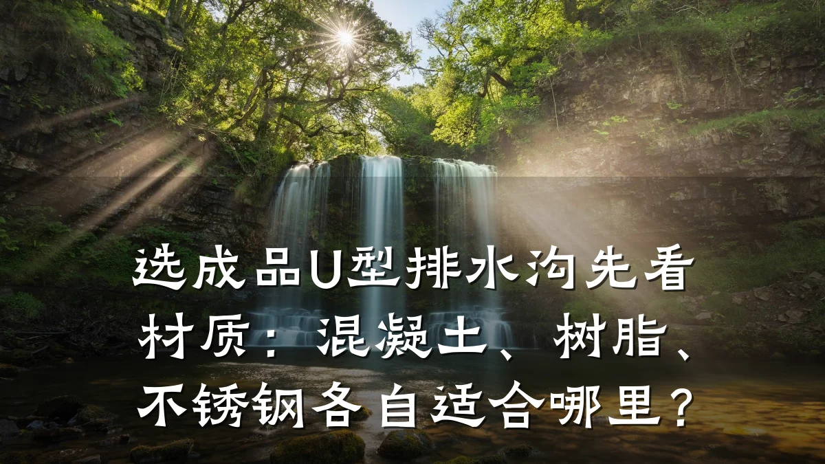 选成品U型排水沟先看材质:混凝土、树脂、不锈钢各自适合哪里?
