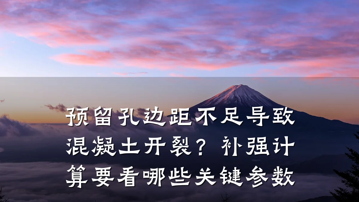 预留孔边距不足导致混凝土开裂？补强计算要看哪些关键参数