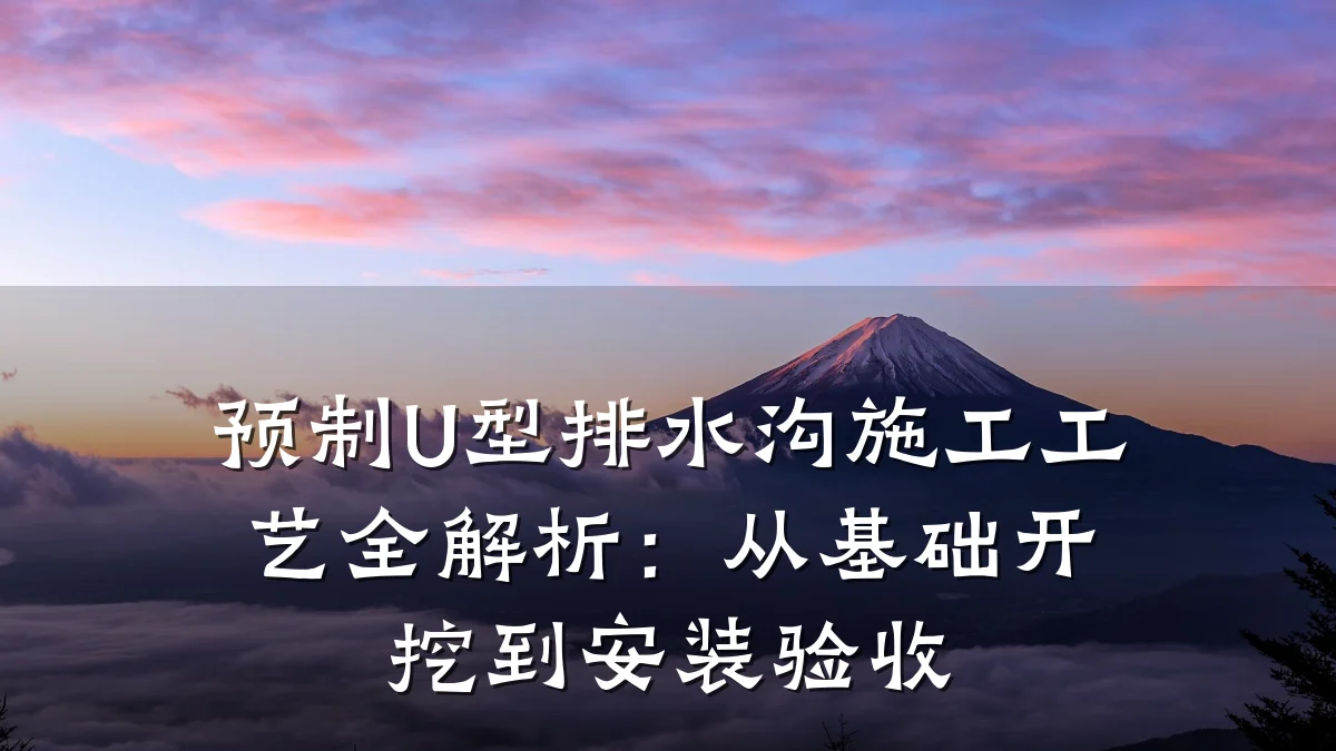 预制U型排水沟施工工艺全解析：从基础开挖到安装验收