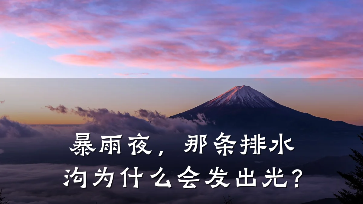暴雨夜，那条排水沟为什么会发出光？