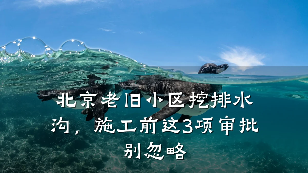 北京老旧小区挖排水沟，施工前这3项审批别忽略