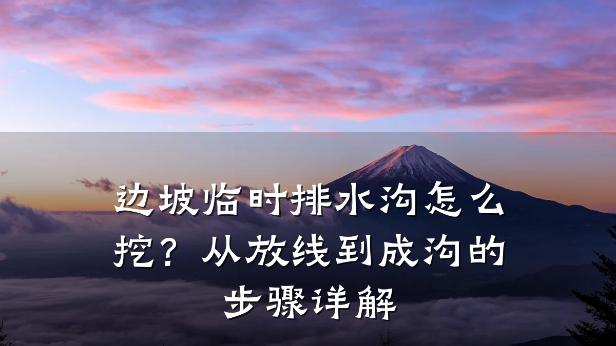边坡临时排水沟怎么挖？从放线到成沟的步骤详解