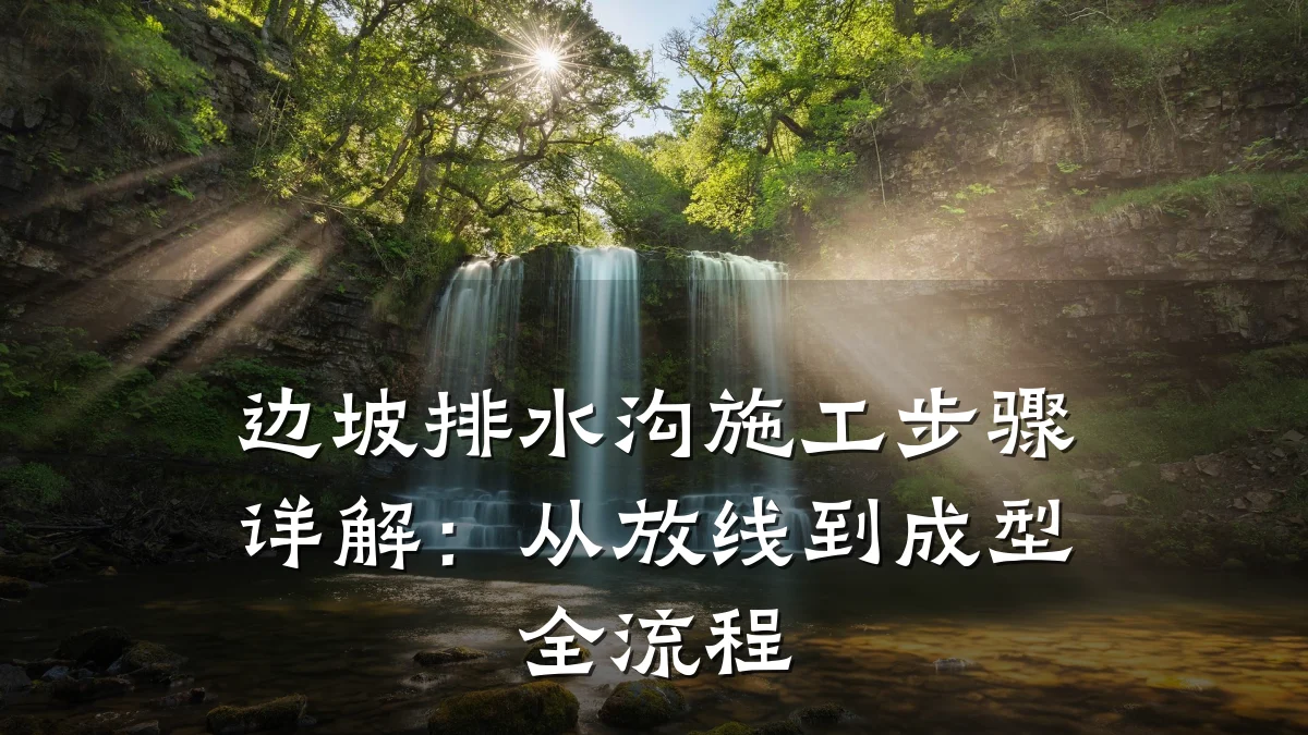 边坡排水沟施工步骤详解：从放线到成型全流程