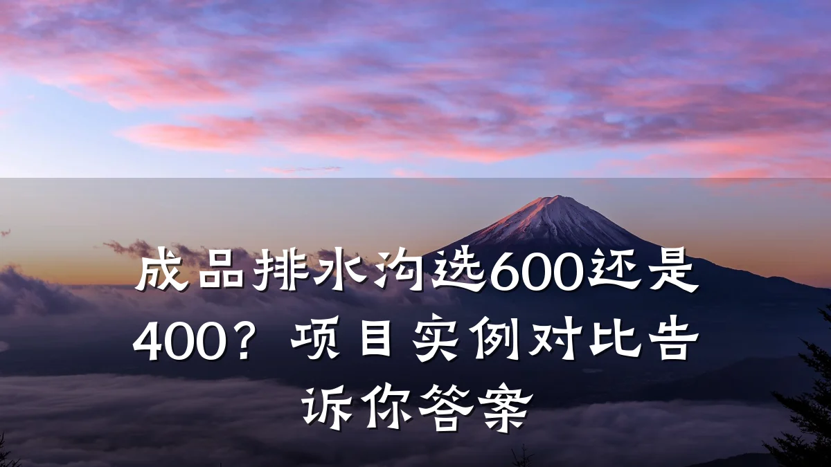 成品排水沟选600还是400？项目实例对比告诉你答案