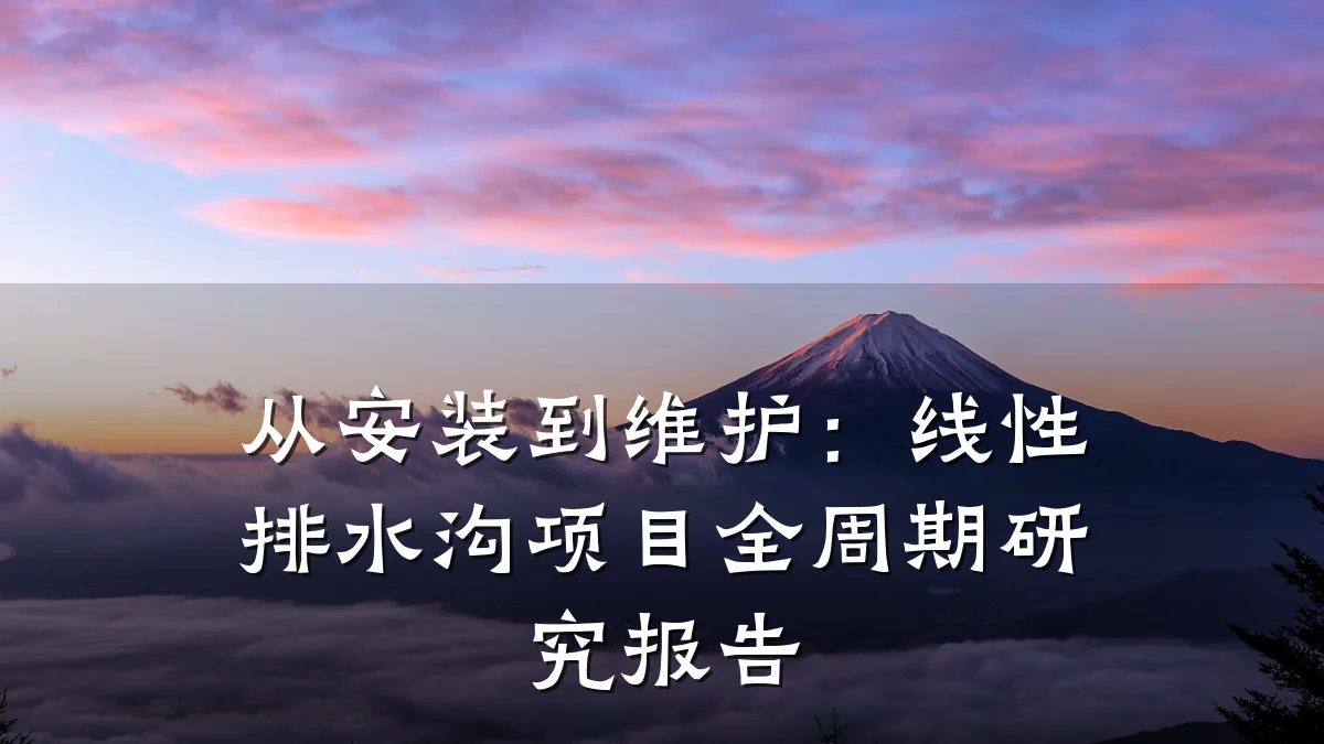 从安装到维护：线性排水沟项目全周期研究报告