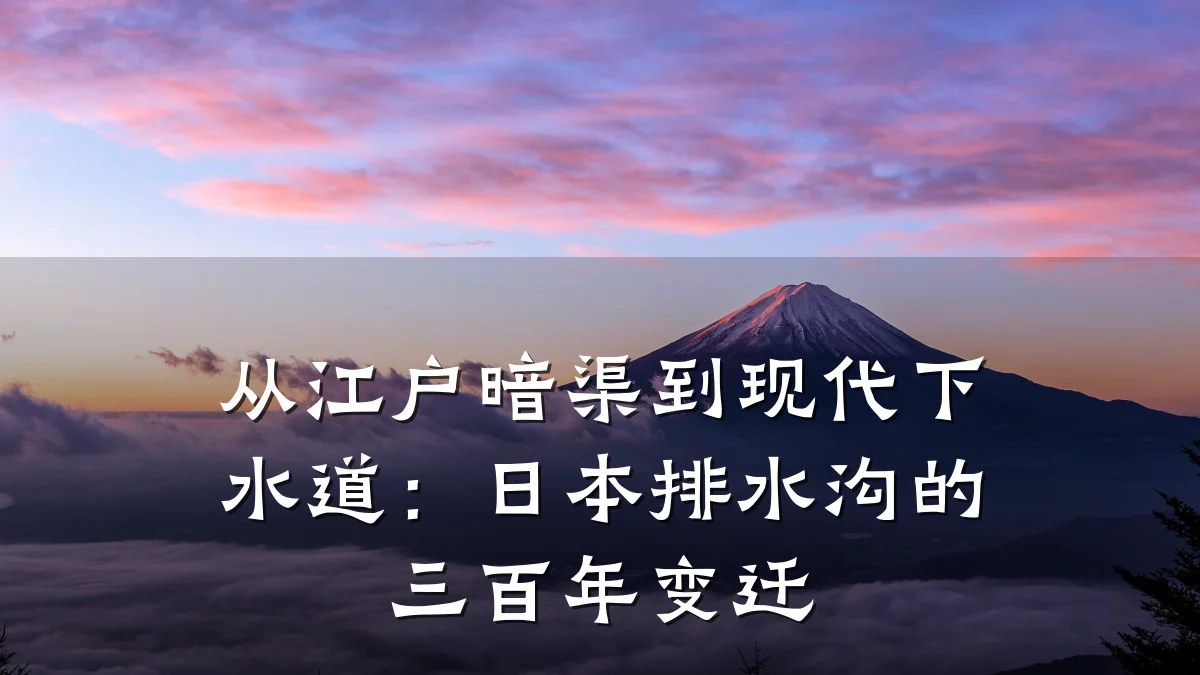 从江户暗渠到现代下水道：日本排水沟的三百年变迁