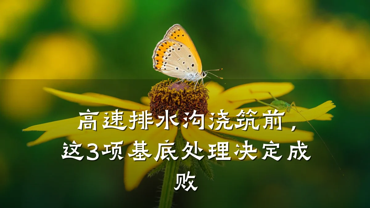 高速排水沟浇筑前，这3项基底处理决定成败