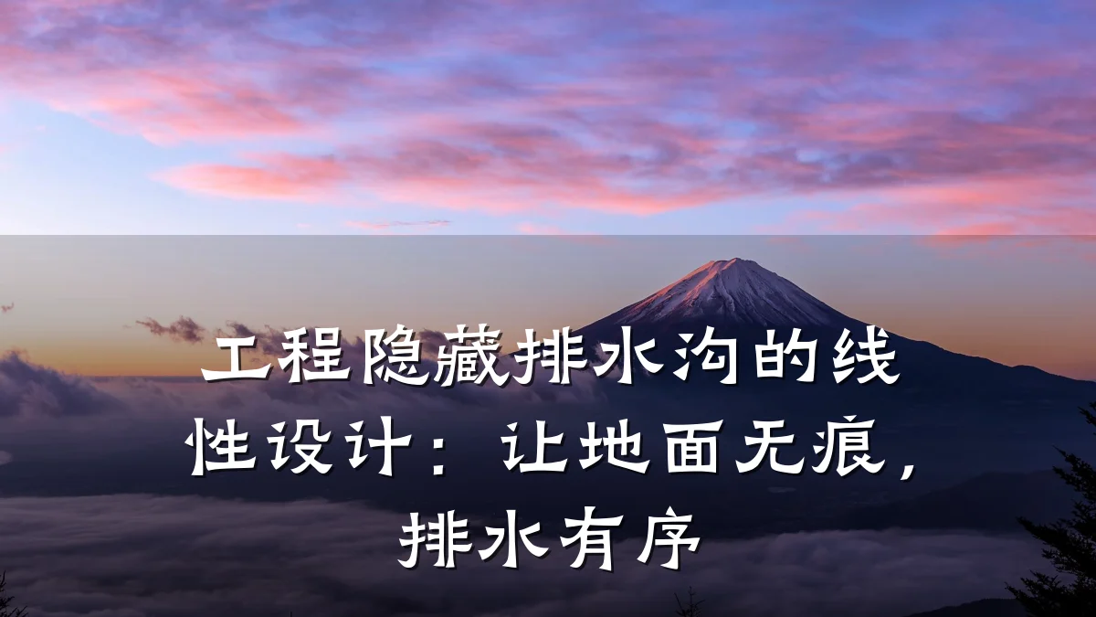 工程隐藏排水沟的线性设计：让地面无痕，排水有序