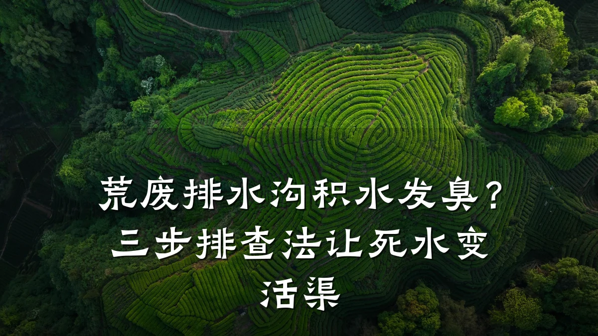 荒废排水沟积水发臭？三步排查法让死水变活渠