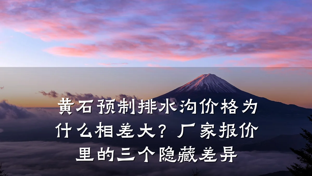 黄石预制排水沟价格为什么相差大?厂家报价里的三个隐藏差异