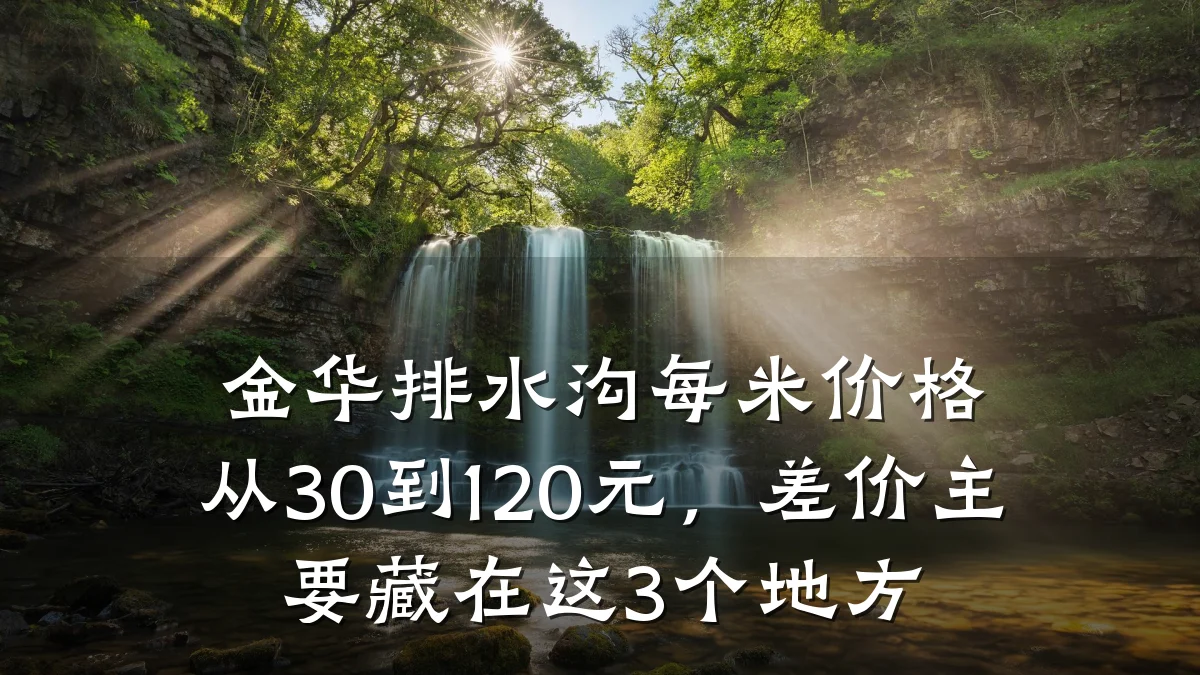 金华排水沟每米价格从30到120元，差价主要藏在这3个地方