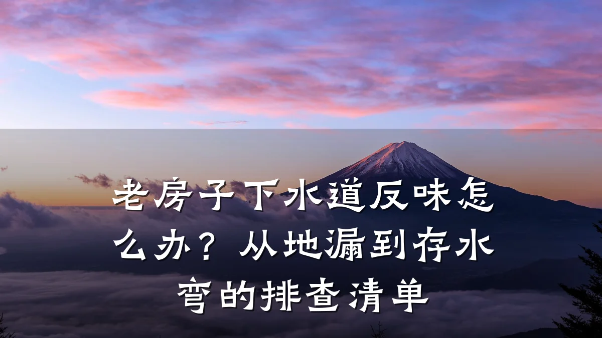老房子下水道反味怎么办？从地漏到存水弯的排查清单