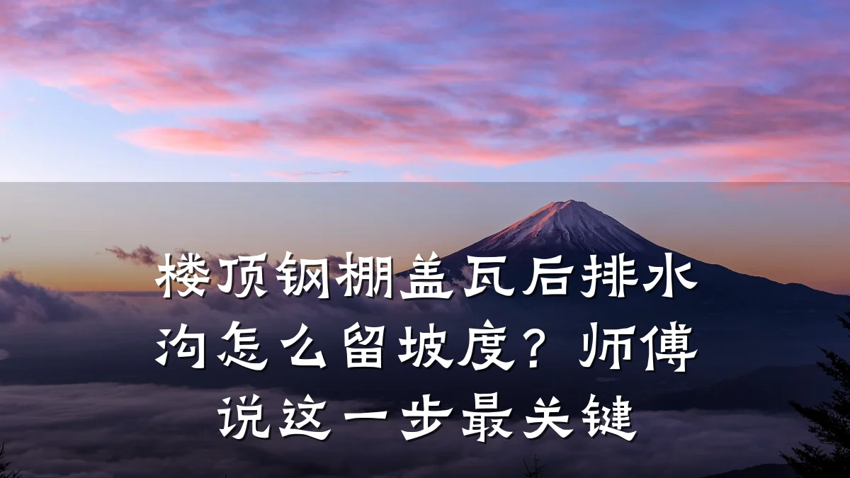 楼顶钢棚盖瓦后排水沟怎么留坡度？师傅说这一步最关键