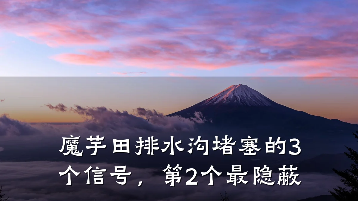 魔芋田排水沟堵塞的3个信号，第2个最隐蔽