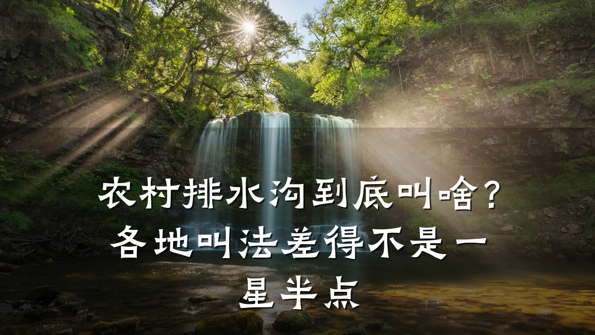 农村排水沟到底叫啥？各地叫法差得不是一星半点