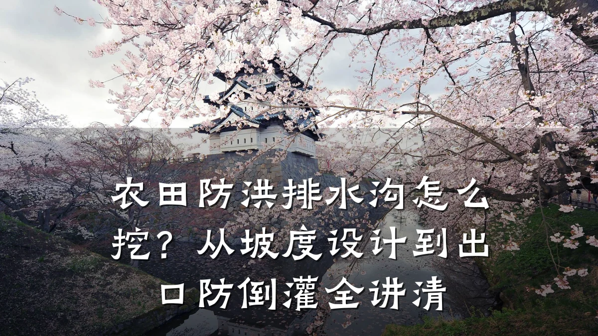 农田防洪排水沟怎么挖？从坡度设计到出口防倒灌全讲清