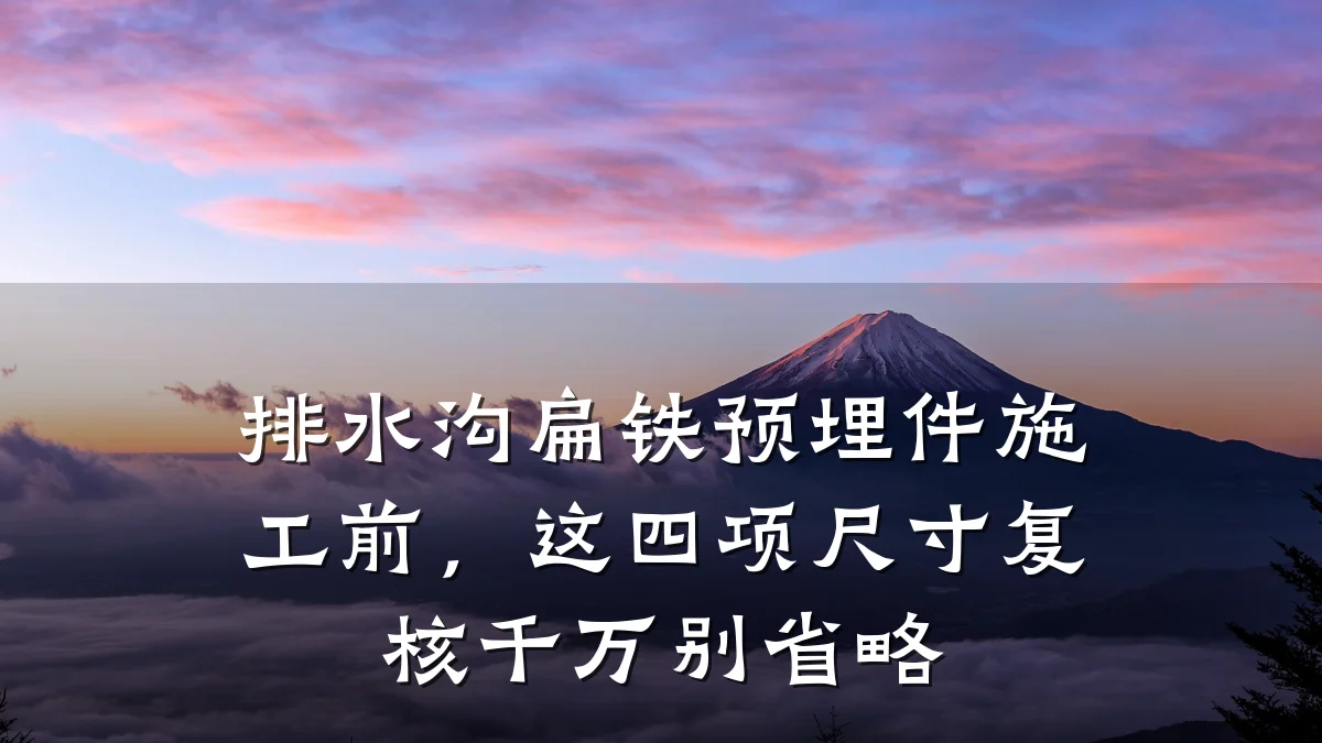 排水沟扁铁预埋件施工前，这四项尺寸复核千万别省略