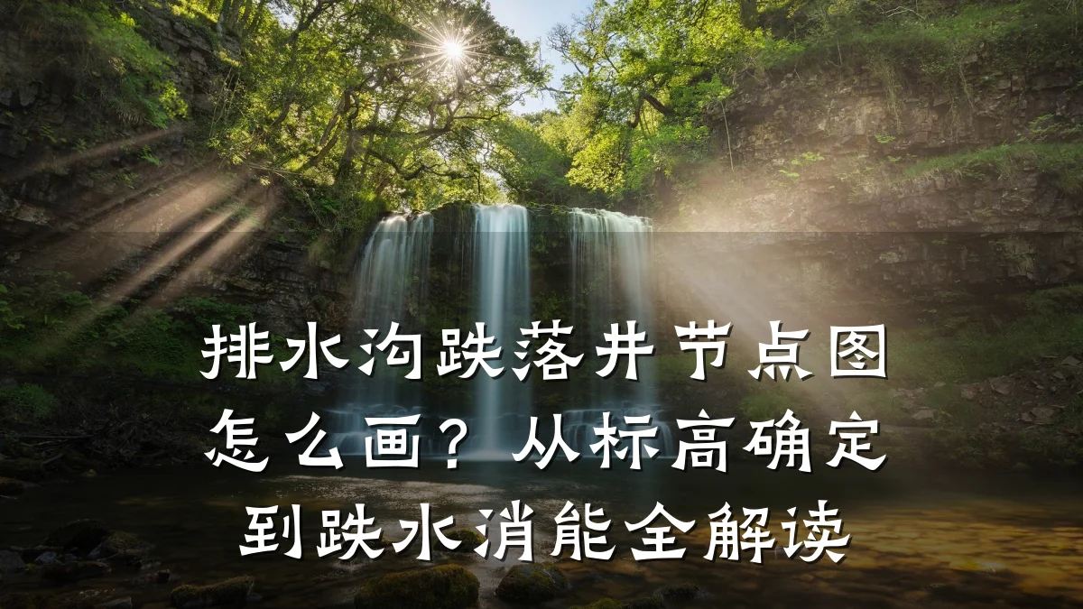 排水沟跌落井节点图怎么画？从标高确定到跌水消能全解读