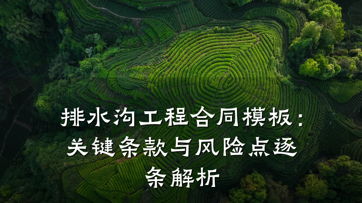 排水沟工程合同模板：关键条款与风险点逐条解析