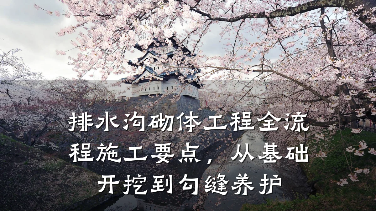 排水沟砌体工程全流程施工要点，从基础开挖到勾缝养护