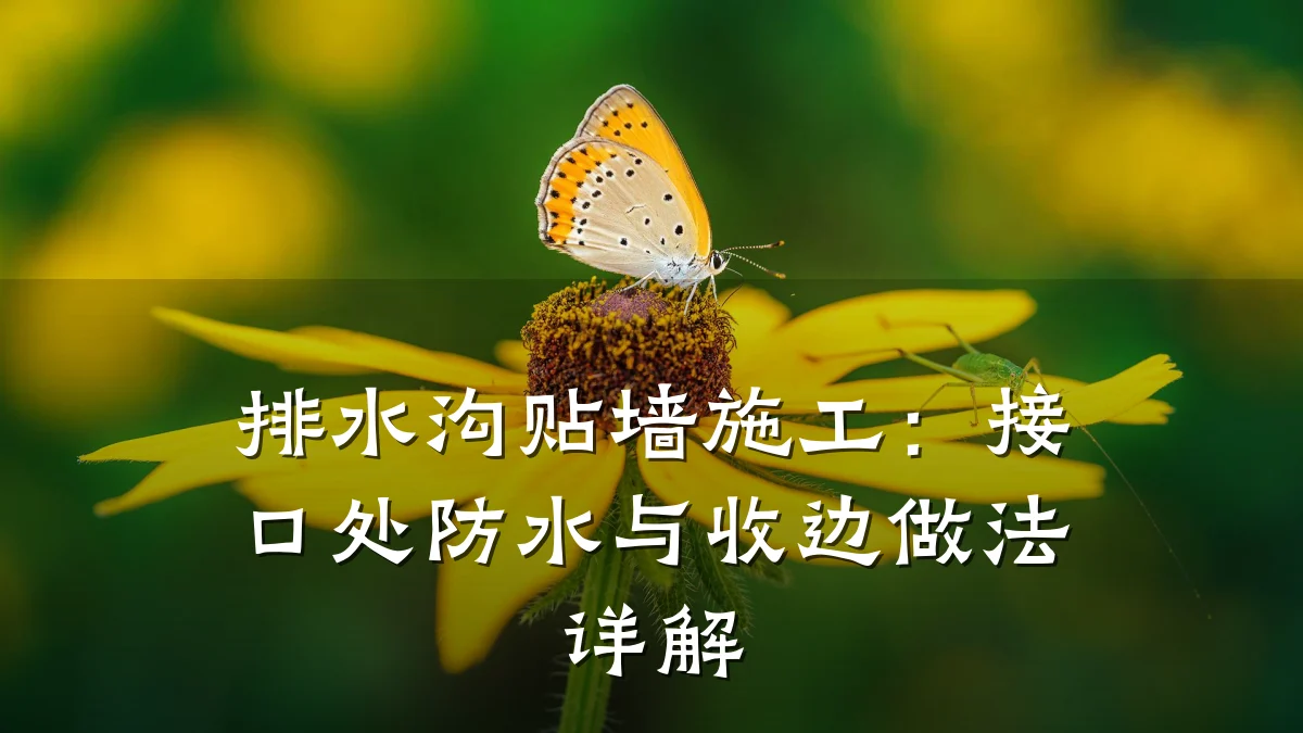 排水沟贴墙施工:接口处防水与收边做法详解