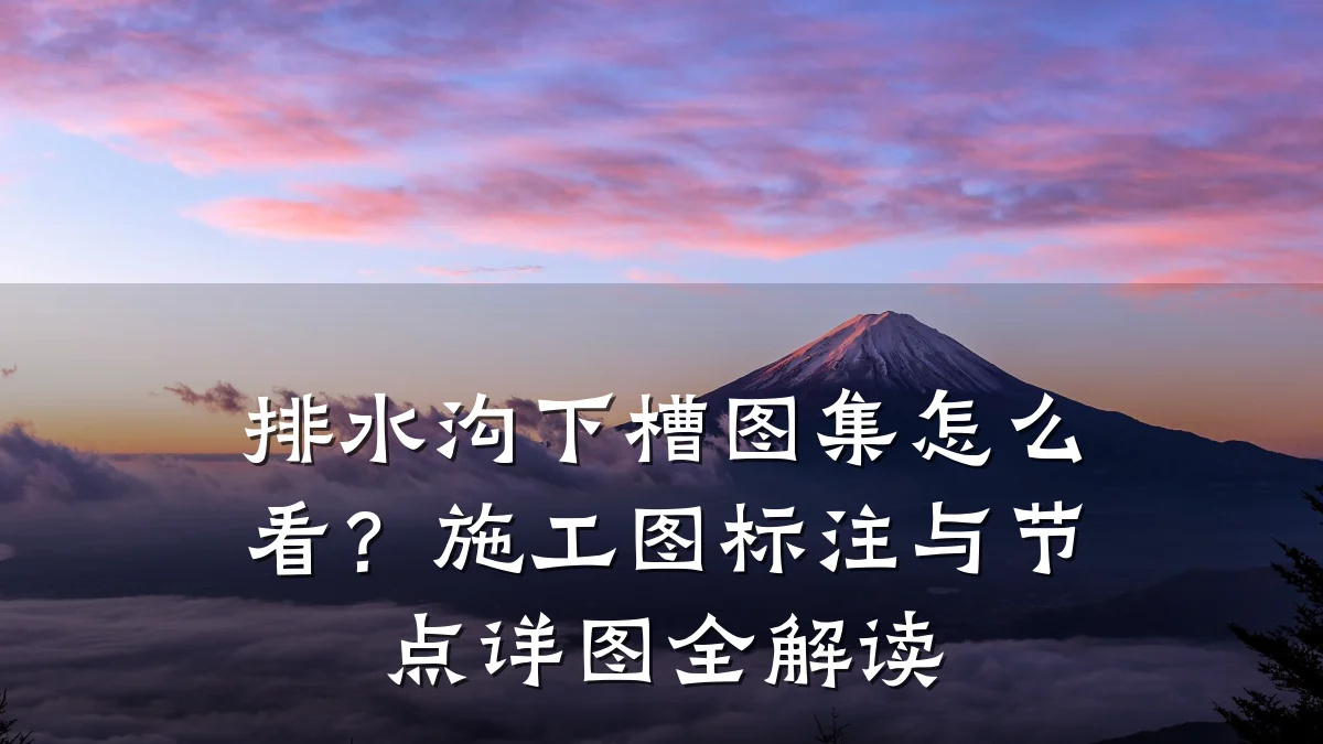 排水沟下槽图集怎么看？施工图标注与节点详图全解读
