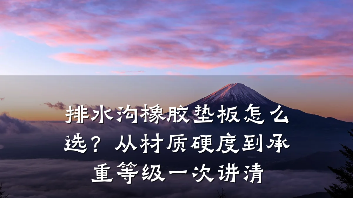 排水沟橡胶垫板怎么选？从材质硬度到承重等级一次讲清