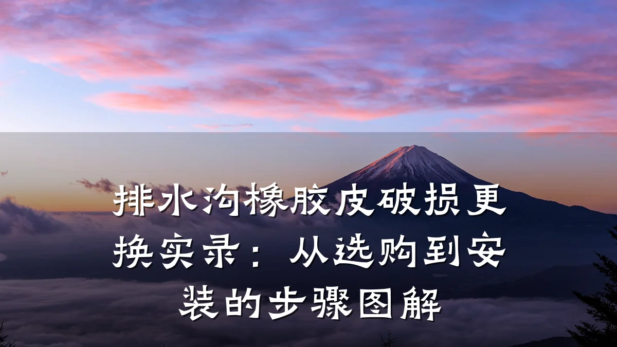 排水沟橡胶皮破损更换实录：从选购到安装的步骤图解