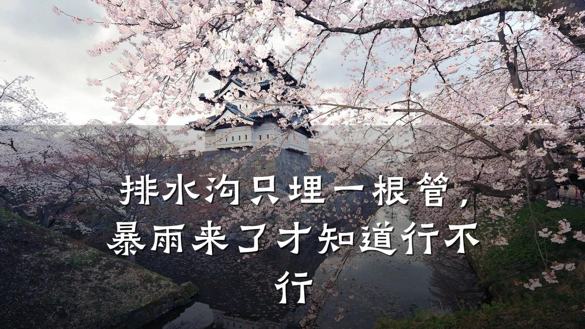 排水沟只埋一根管，暴雨来了才知道行不行