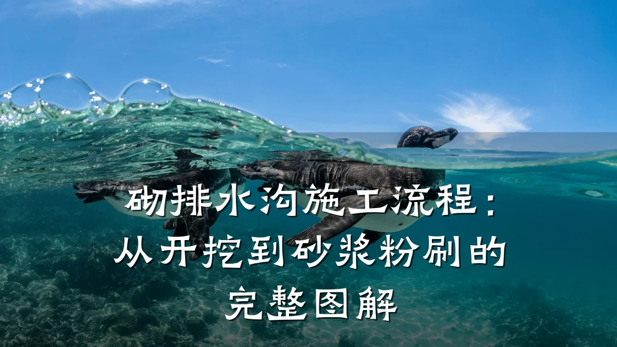 砌排水沟施工流程：从开挖到砂浆粉刷的完整图解