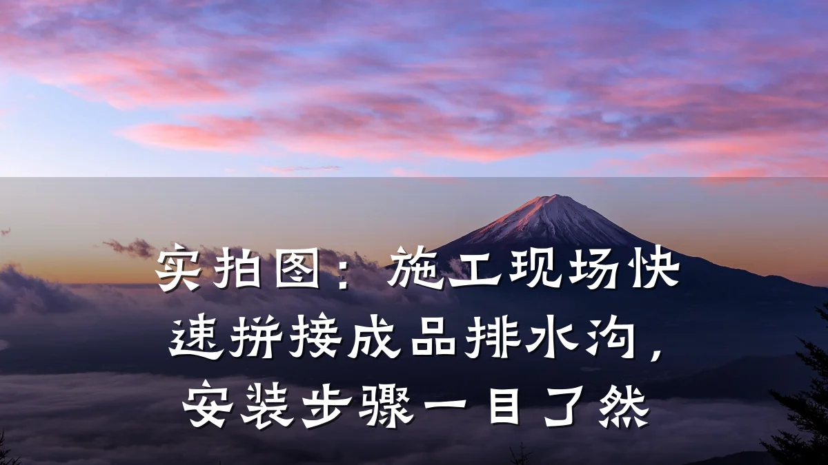 实拍图：施工现场快速拼接成品排水沟，安装步骤一目了然
