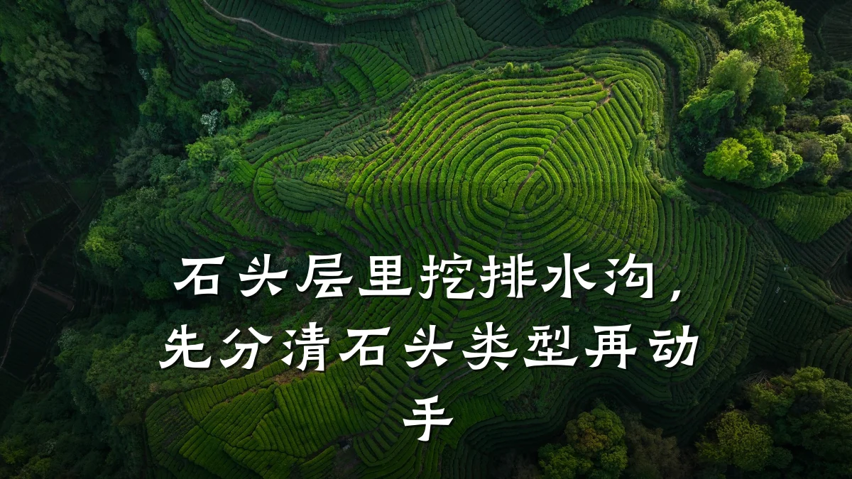 石头层里挖排水沟，先分清石头类型再动手