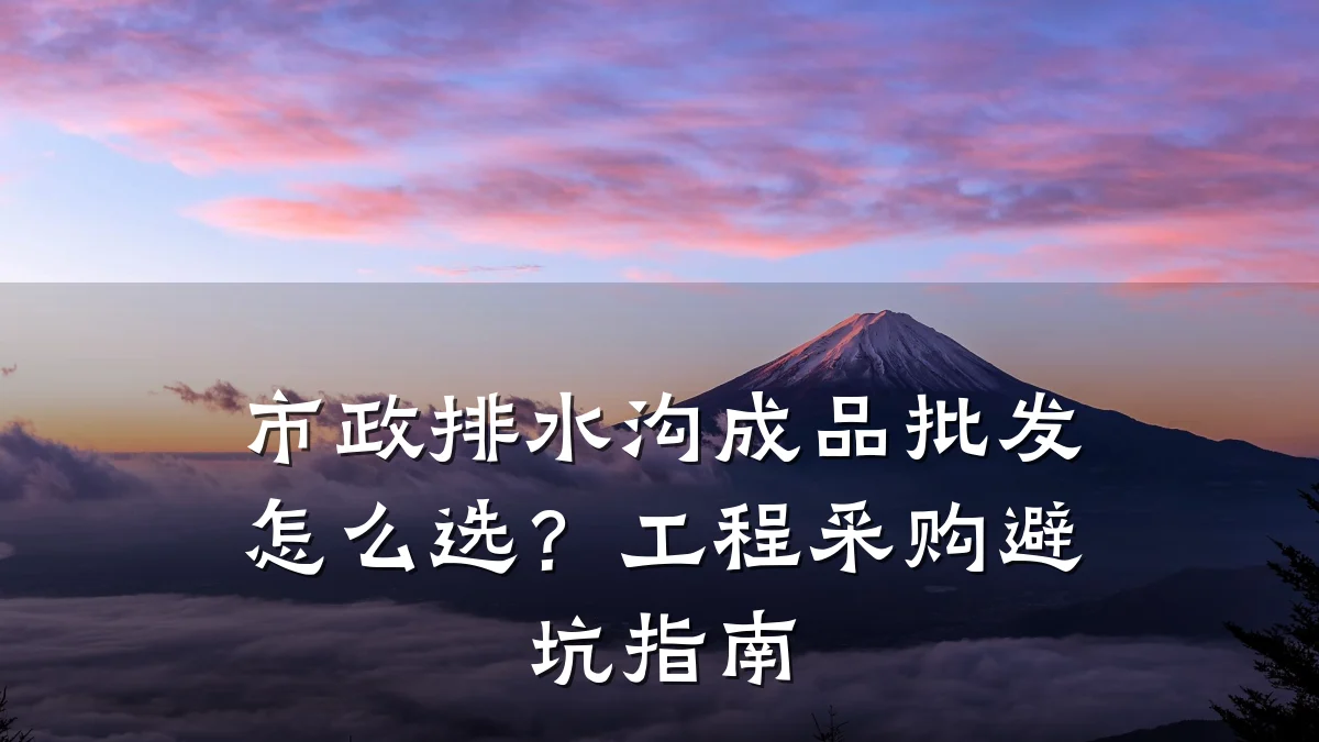 市政排水沟成品批发怎么选？工程采购避坑指南