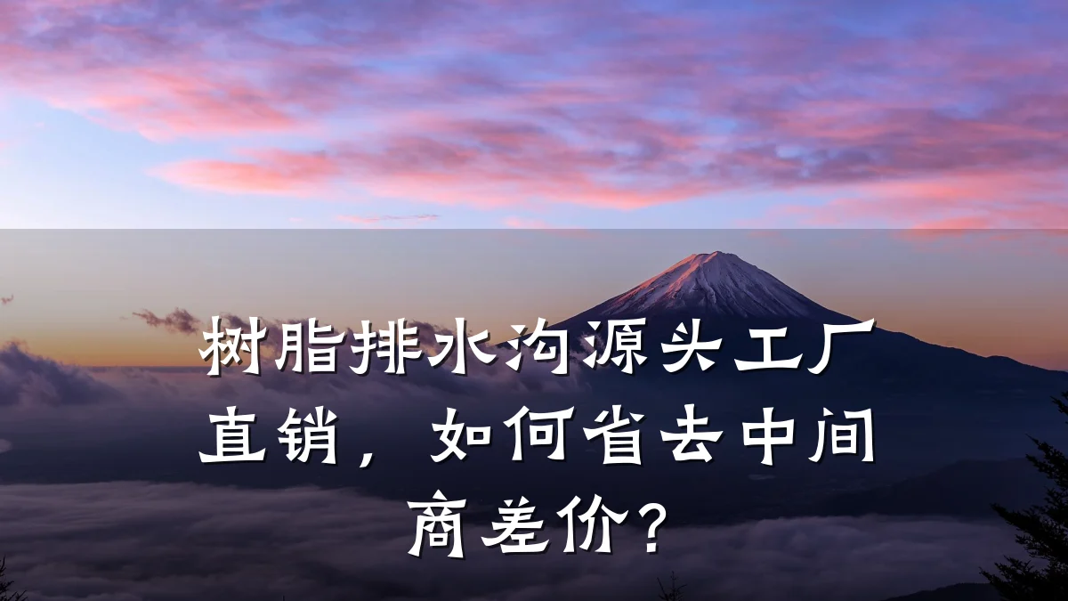 树脂排水沟源头工厂直销，如何省去中间商差价？