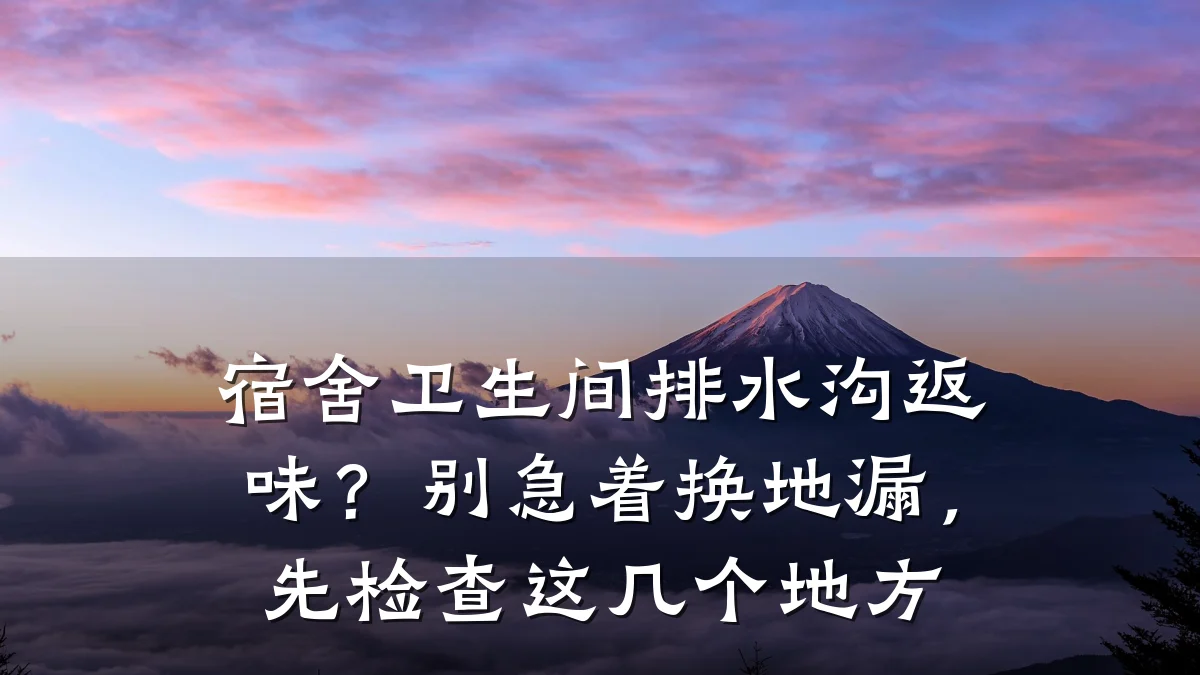 宿舍卫生间排水沟返味?别急着换地漏,先检查这几个地方