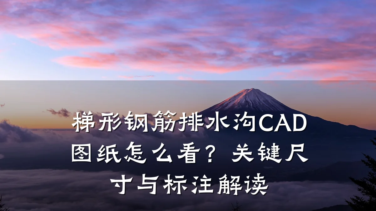 梯形钢筋排水沟CAD图纸怎么看？关键尺寸与标注解读