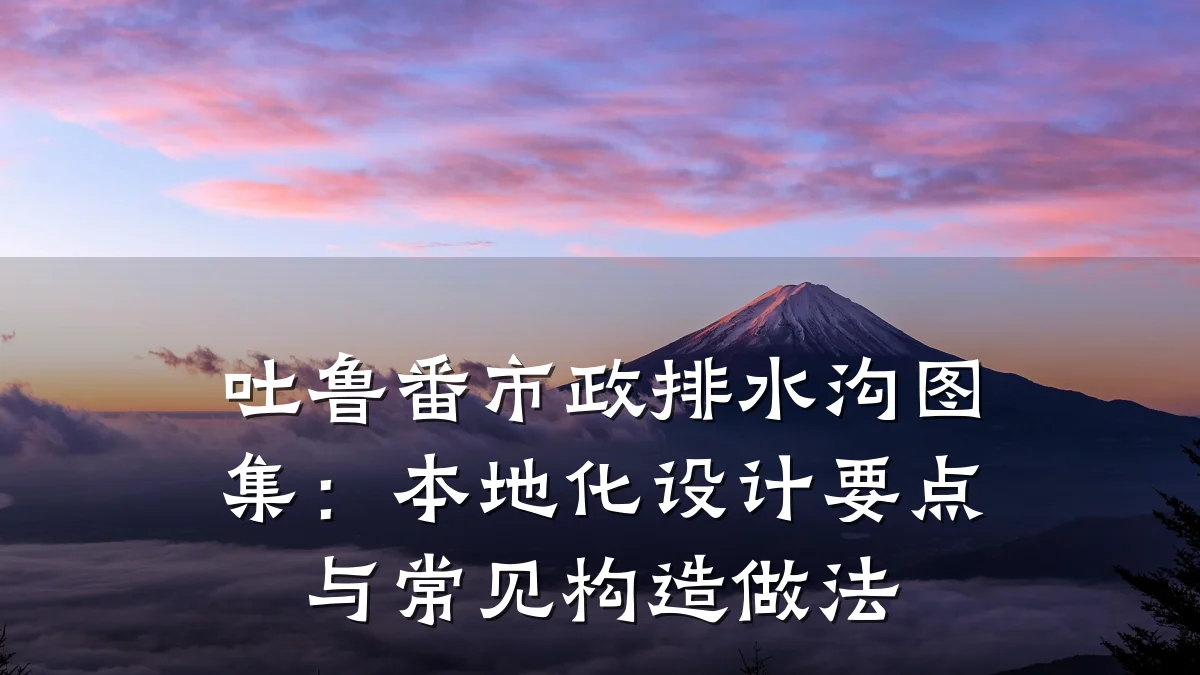 吐鲁番市政排水沟图集：本地化设计要点与常见构造做法