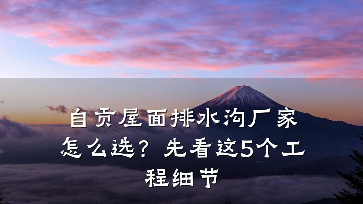 自贡屋面排水沟厂家怎么选？先看这5个工程细节